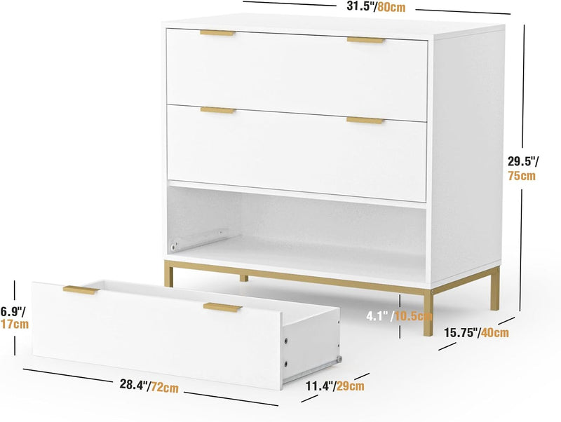 3 Drawer Chest of Drawers Modern Wooden Storage