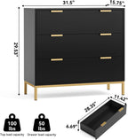 3 Drawer Chest of Drawers Modern Wooden Storage