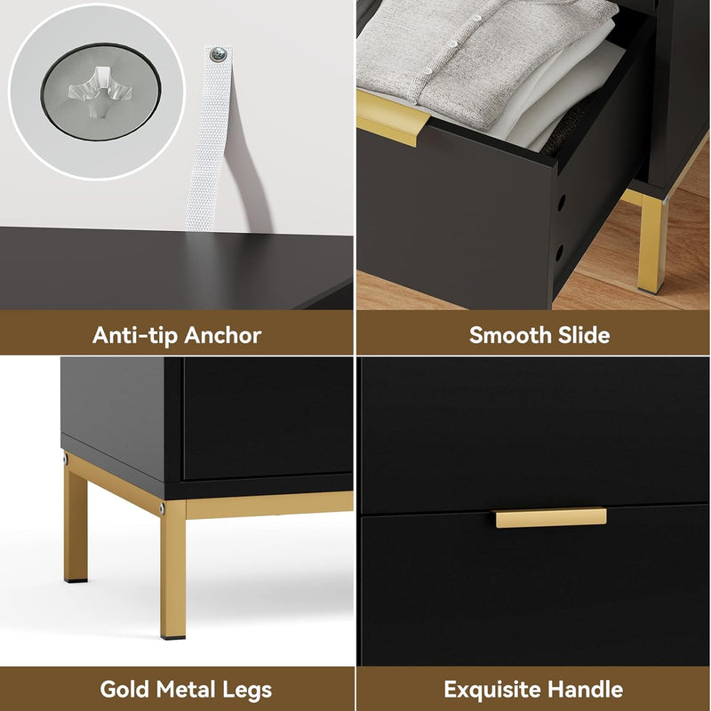 3 Drawer Chest of Drawers Modern Wooden Storage