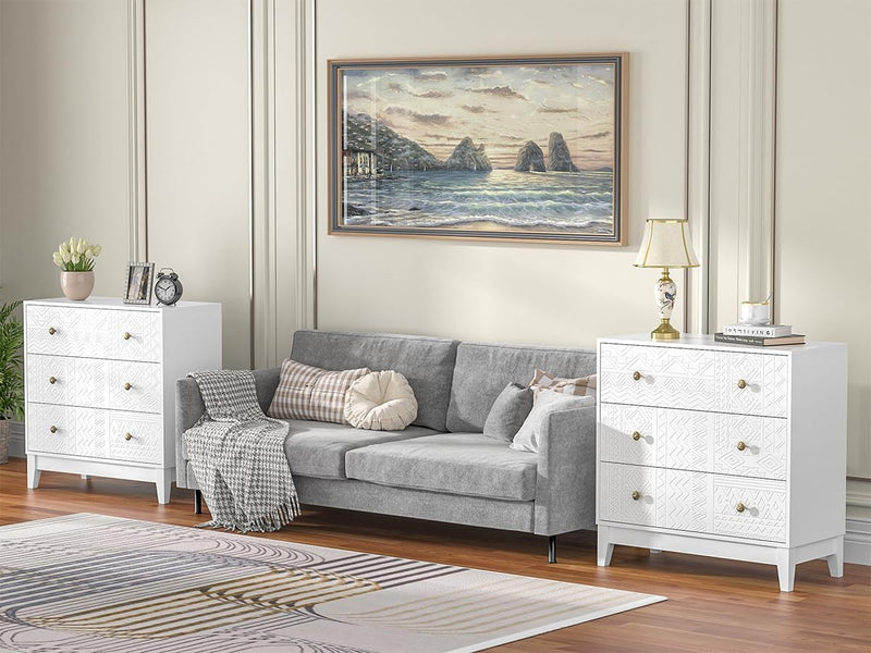 3 Drawer Chest of Drawers Modern Wooden Storage