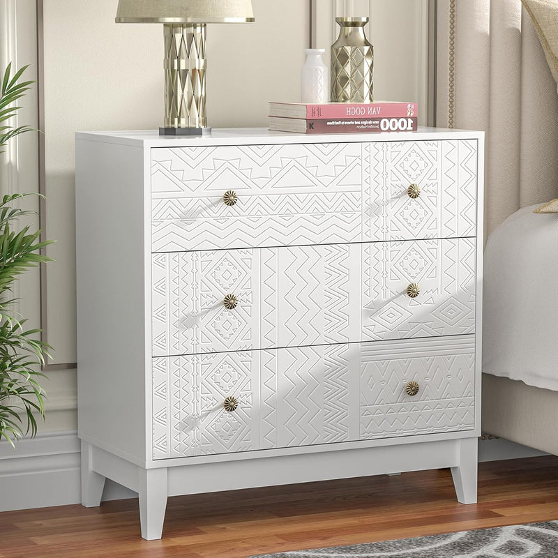 3 Drawer Chest of Drawers Modern Wooden Storage