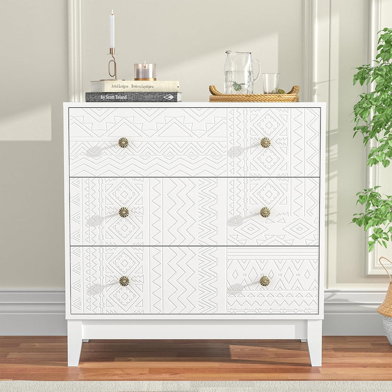 3 Drawer Chest of Drawers Modern Wooden Storage