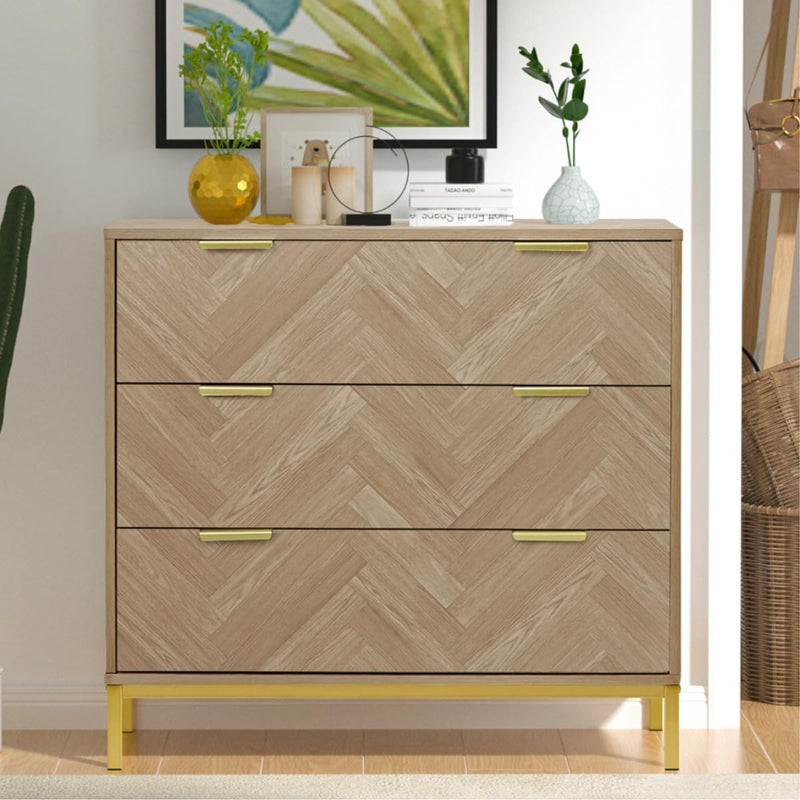 3 Drawer Chest of Drawers Wooden Dresser