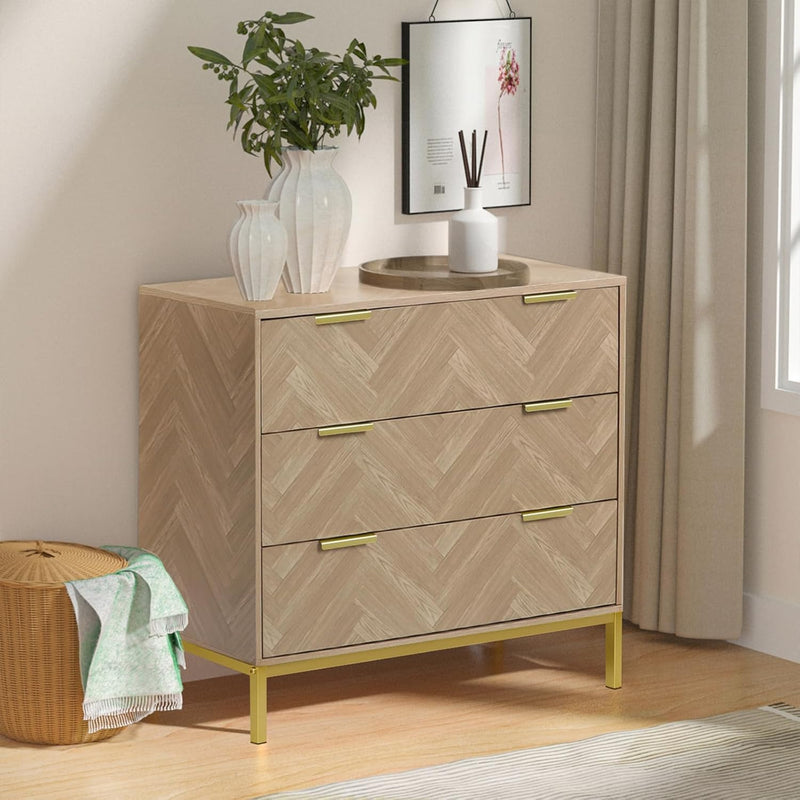 3 Drawer Chest of Drawers Wooden Dresser