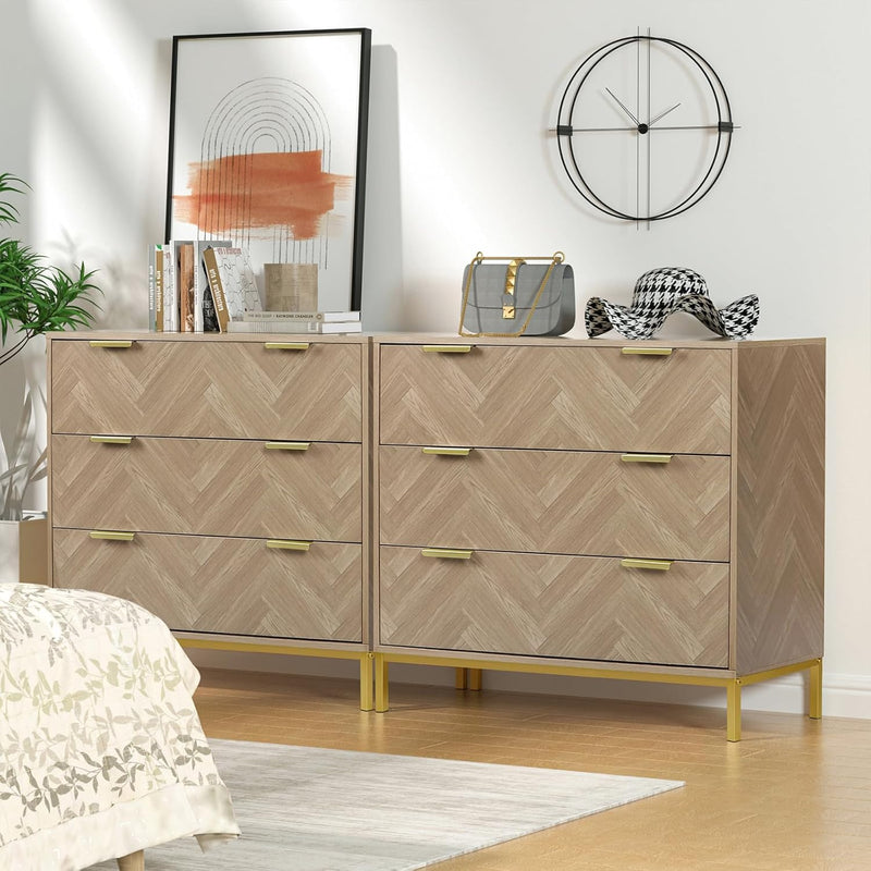 3 Drawer Chest of Drawers Wooden Dresser