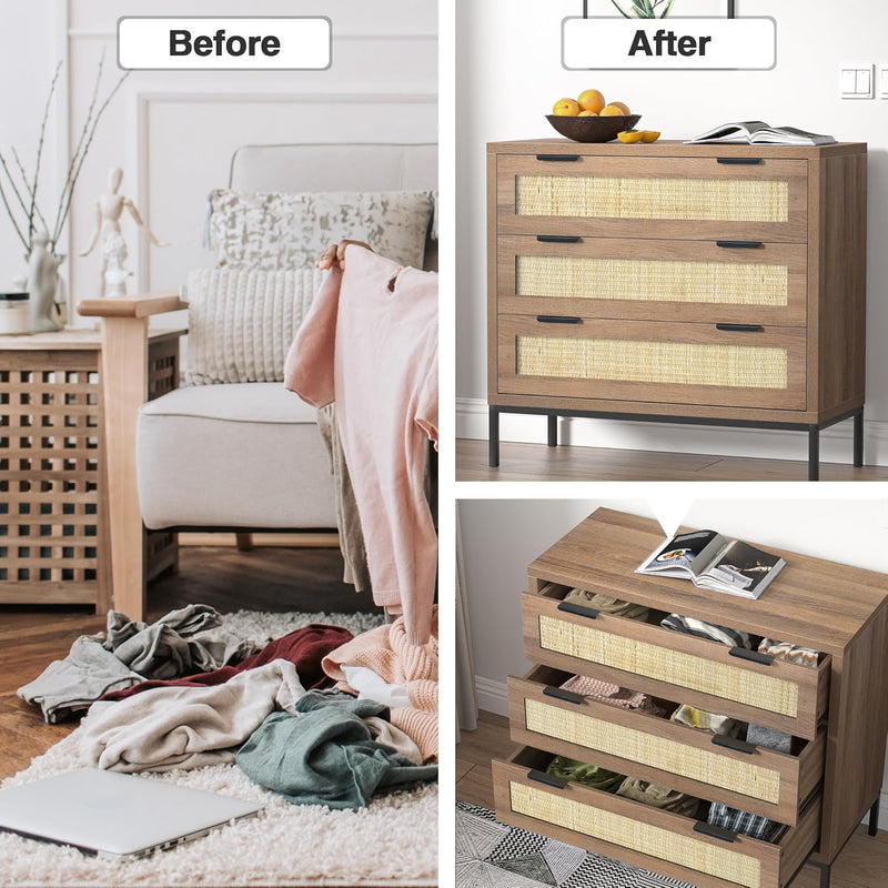 3 Drawer Chest of Drawers Wooden Dresser