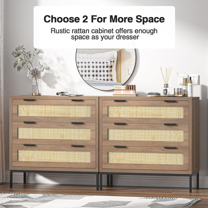 3 Drawer Chest of Drawers Wooden Dresser