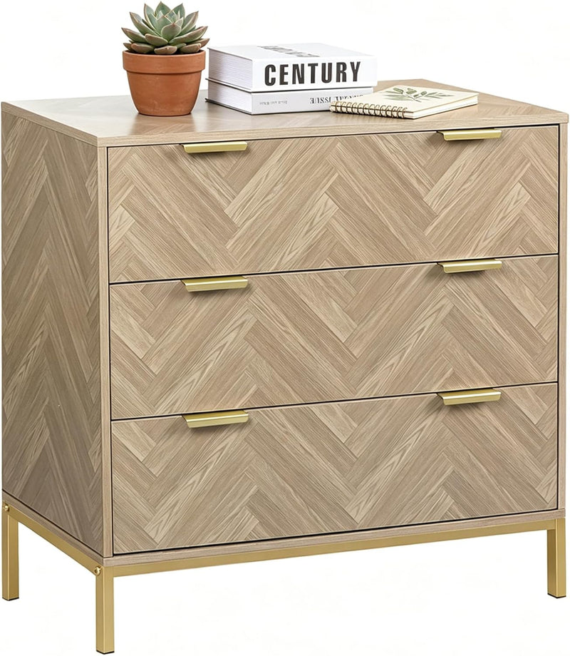 3 Drawer Chest of Drawers Wooden Dresser
