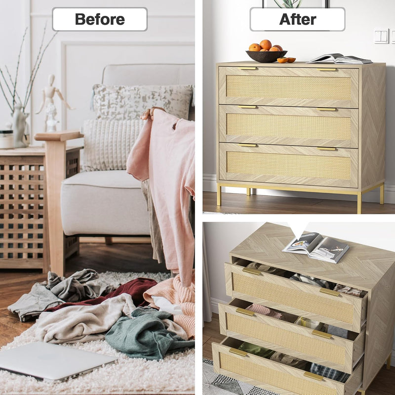 3 Drawer Chest of Drawers Wooden Dresser