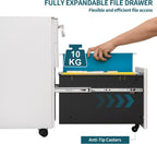 3-Drawer Metal Filing Cabinet on Wheels Fully Assembled