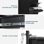 3-Drawer Metal Filing Cabinet on Wheels Fully Assembled