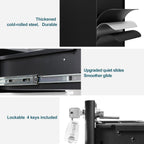 3-Drawer Metal Filing Cabinet on Wheels Fully Assembled