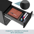 3-Drawer Metal Filing Cabinet on Wheels Fully Assembled