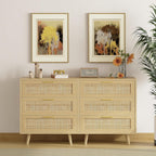 3 Drawer Rattan Dresser for Bedroom Boho Beside