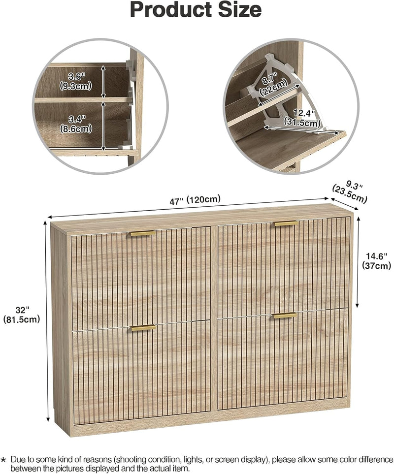 3 Drawer Shoe Cabinet Entrance Hidden Storage Organiser