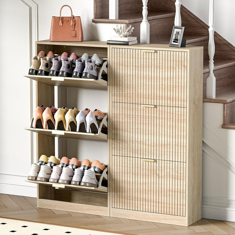 3 Drawer Shoe Cabinet Entrance Hidden Storage Organiser