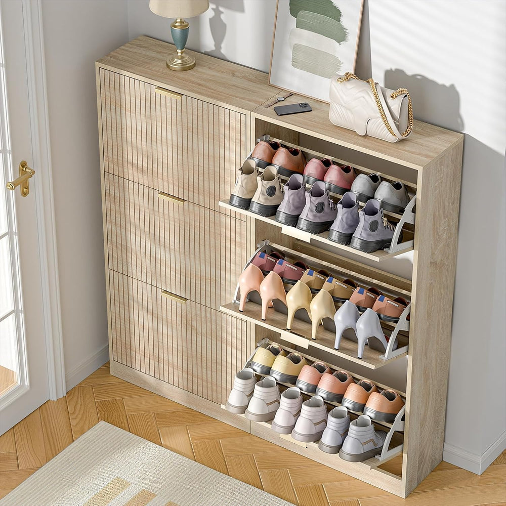 3 Drawer Shoe Cabinet Entrance Hidden Storage Organiser