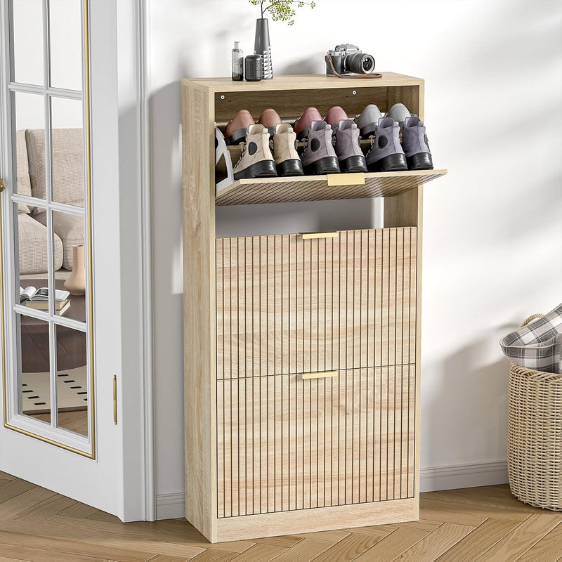 3 Drawer Shoe Cabinet Entrance Hidden Storage Organiser