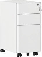 3 Drawers File Cabinet Mobile Filing with Lock
