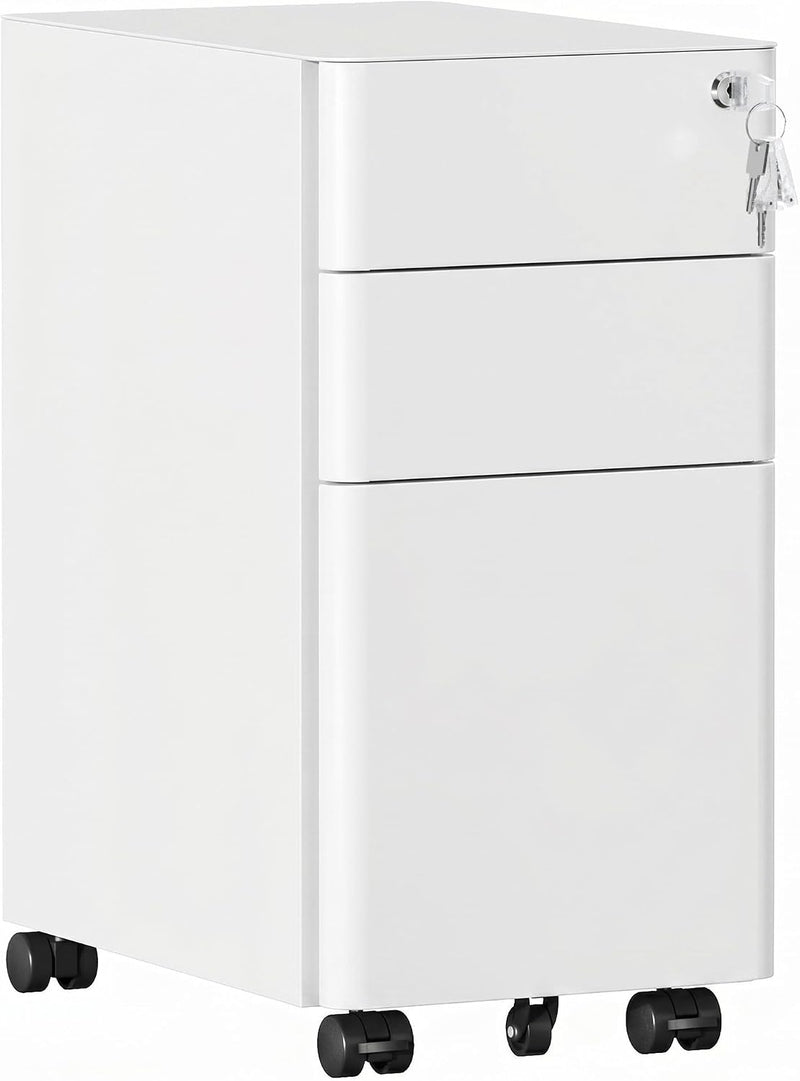 3 Drawers File Cabinet Mobile Filing with Lock