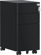 3 Drawers File Cabinet Mobile Filing with Lock