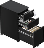 3 Drawers File Cabinet Mobile Filing with Lock