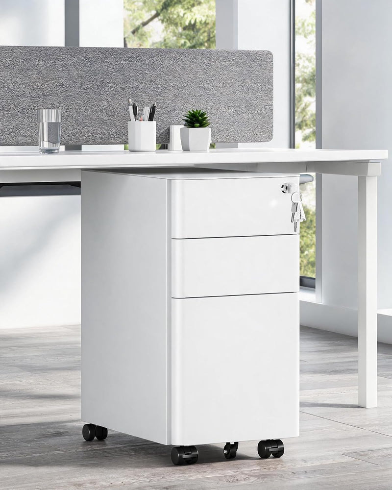 3 Drawers File Cabinet Mobile Filing with Lock