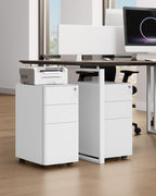 3-Drawers Filing Cabinet Lockable Home Office Mobile File