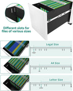 3-Drawers Filing Cabinet Lockable Home Office Mobile File