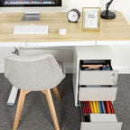 3-Drawers Filing Cabinet Lockable Home Office Mobile File