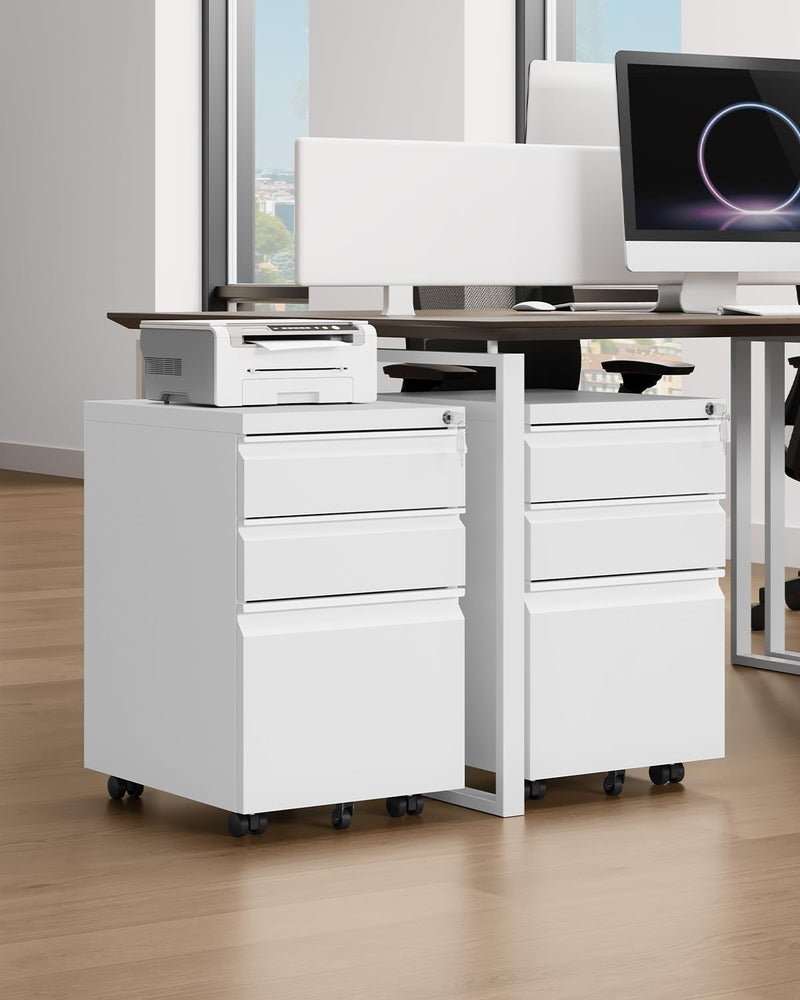 3-Drawers Lockable File Cabinet for Letter Legal A4