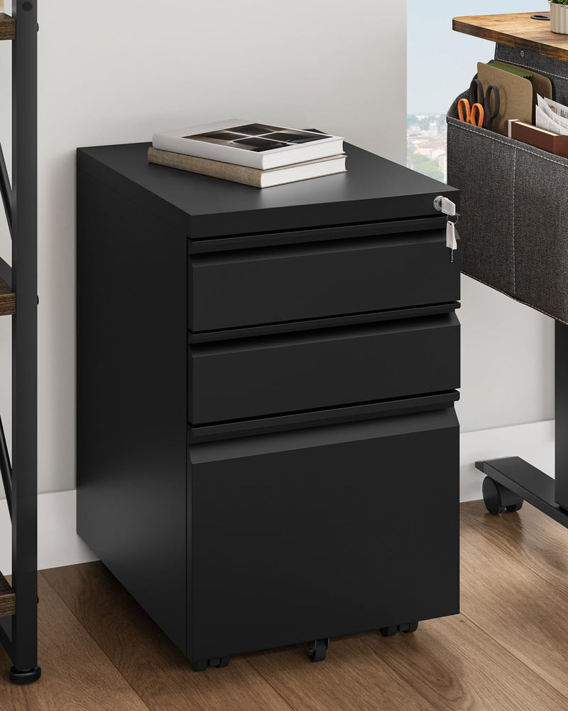 3-Drawers Lockable File Cabinet for Letter Legal A4