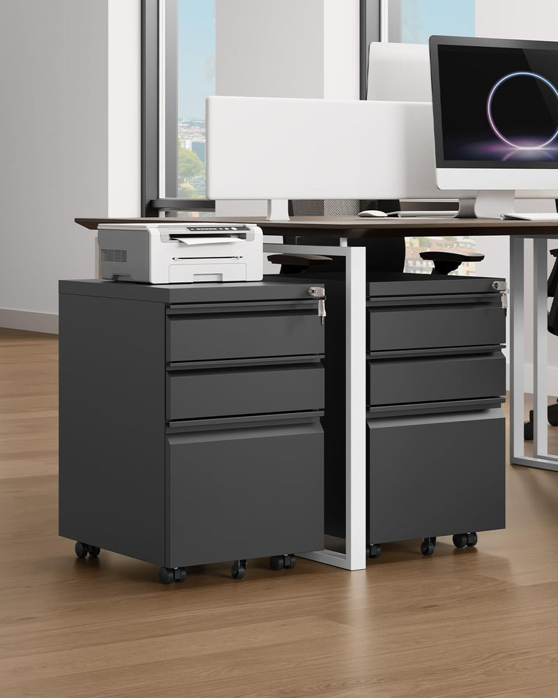 3-Drawers Lockable File Cabinet for Letter Legal A4