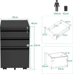 3-Drawers Lockable File Cabinet for Letter Legal A4