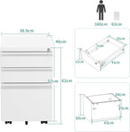 3-Drawers Lockable File Cabinet for Letter Legal A4