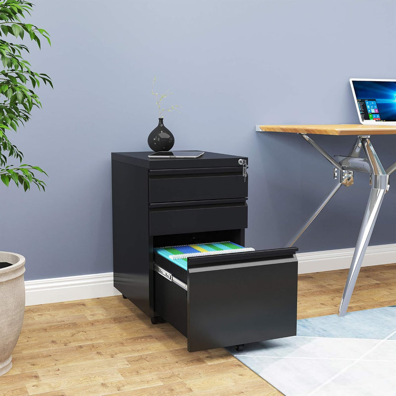 3-Drawers Lockable File Cabinet for Letter Legal A4