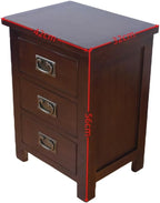 3 Drawers Simple Bedside Table Cabinet Modern Solid