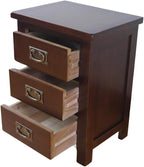 3 Drawers Simple Bedside Table Cabinet Modern Solid