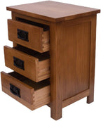 3 Drawers Simple Bedside Table Cabinet Modern Solid