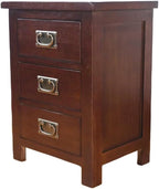 3 Drawers Simple Bedside Table Cabinet Modern Solid