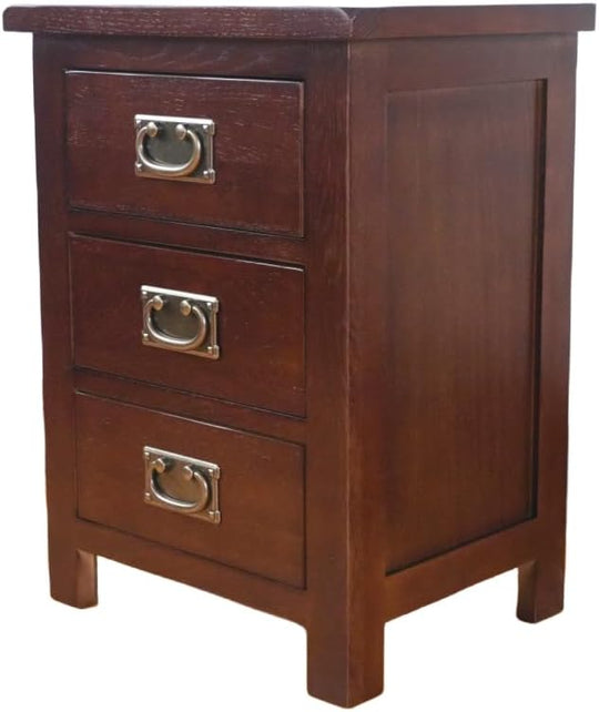 3 Drawers Simple Bedside Table Cabinet Modern Solid