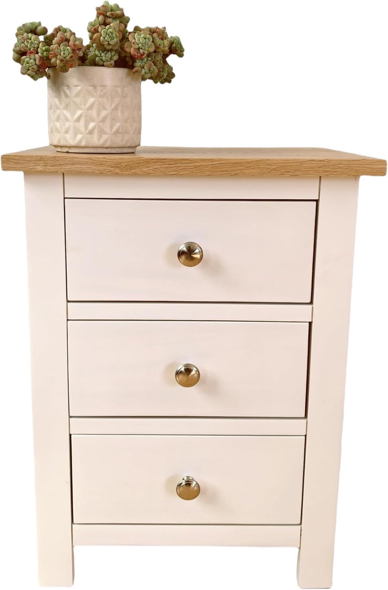 3 Drawers Simple Bedside Table Cabinet Modern Solid