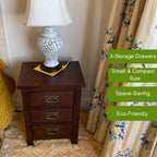 3 Drawers Simple Bedside Table Cabinet Modern Solid