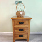 3 Drawers Simple Bedside Table Cabinet Modern Solid