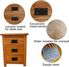 3 Drawers Simple Bedside Table Cabinet Modern Solid