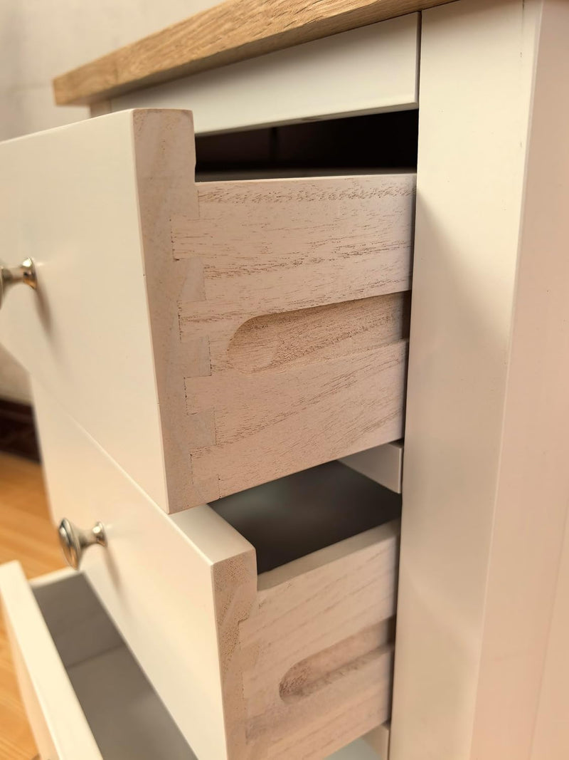 3 Drawers Simple Bedside Table Cabinet Modern Solid