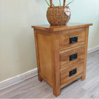 3 Drawers Simple Bedside Table Cabinet Modern Solid
