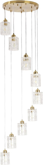 3- Glass Pendant Light Adjustable E27
