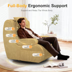 3-In-1 Armchair Swivel Oversize Upholstered High Back Chair