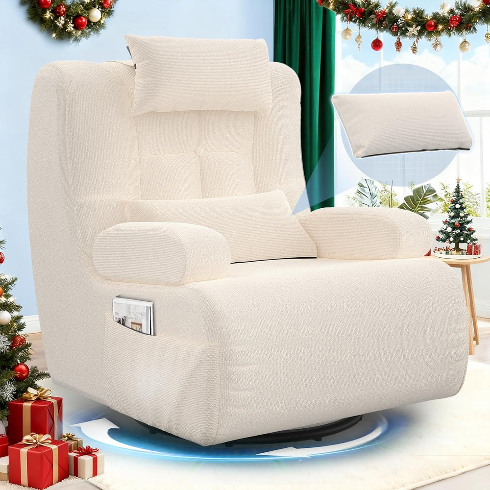 3-In-1 Armchair Swivel Oversize Upholstered High Back Chair